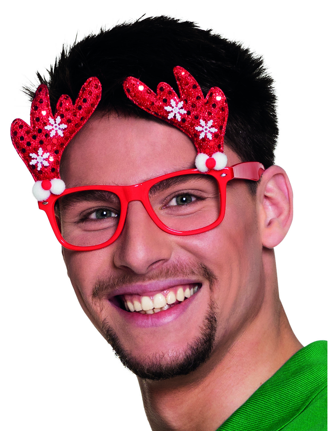 Lunettes rouge renne adulte Noël