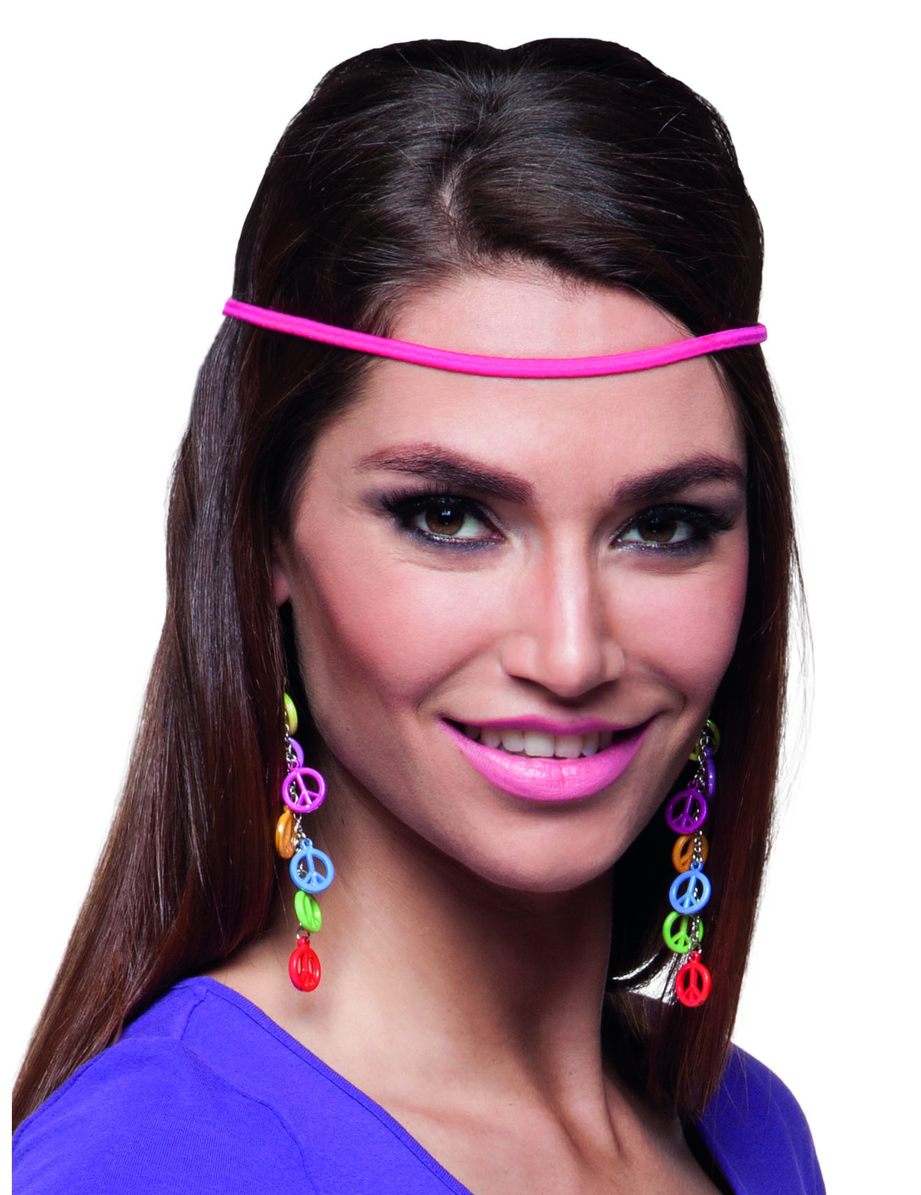 Boucles d'oreilles peace multicolore adulte