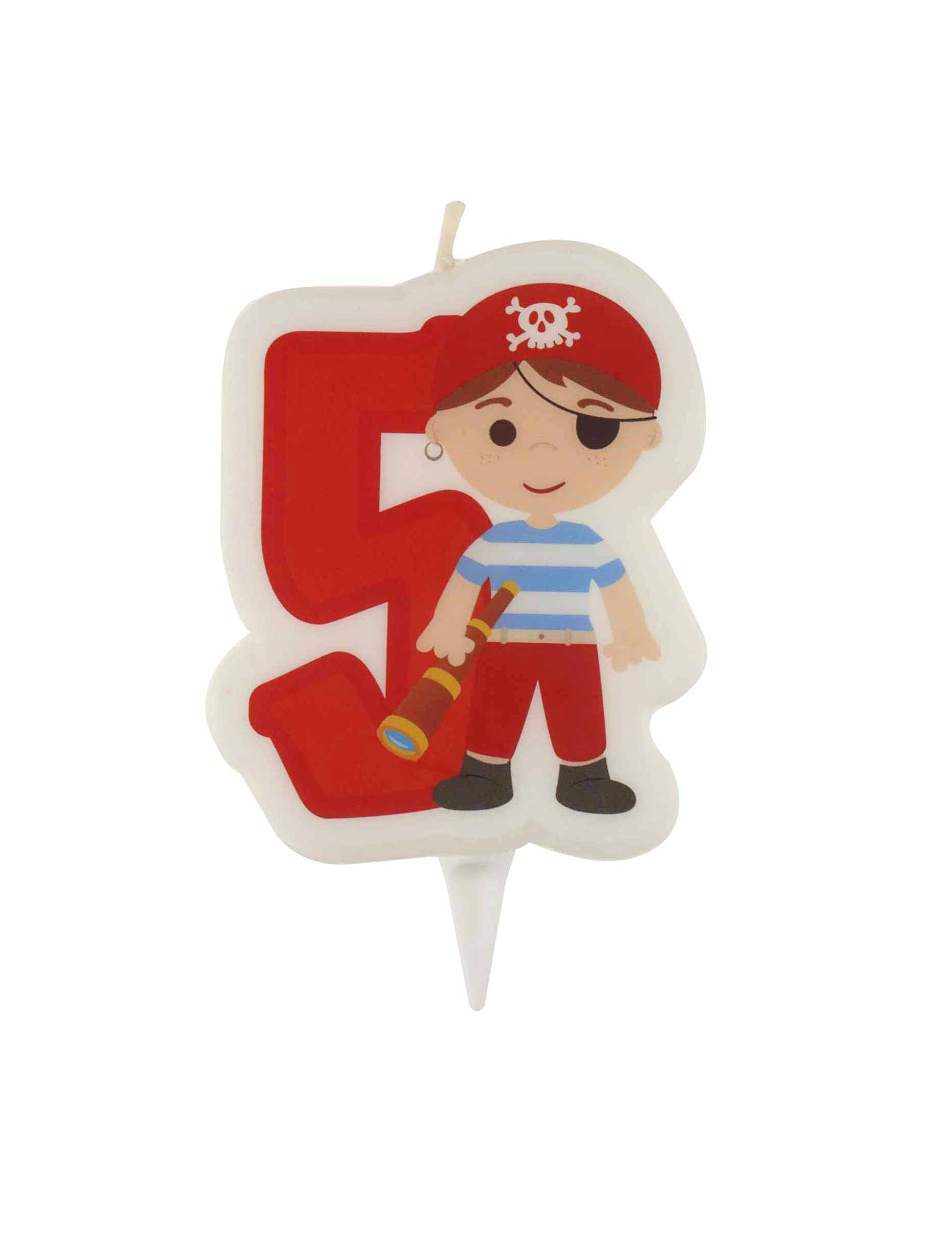 Bougie d'anniversaire pirate chiffre 5