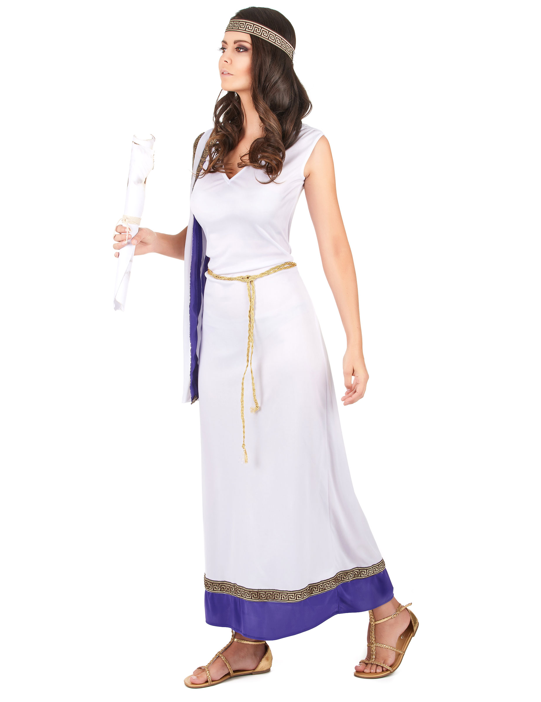 Déguisement Romaine longue violette femme