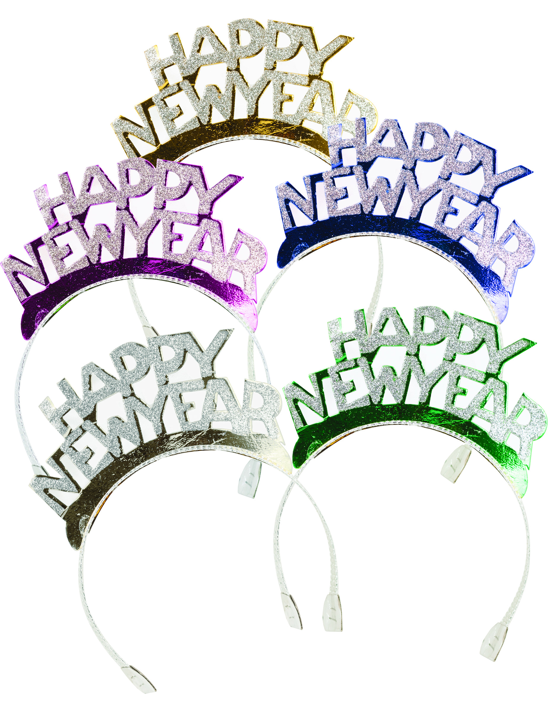 4 Serre-tête Happy New Year