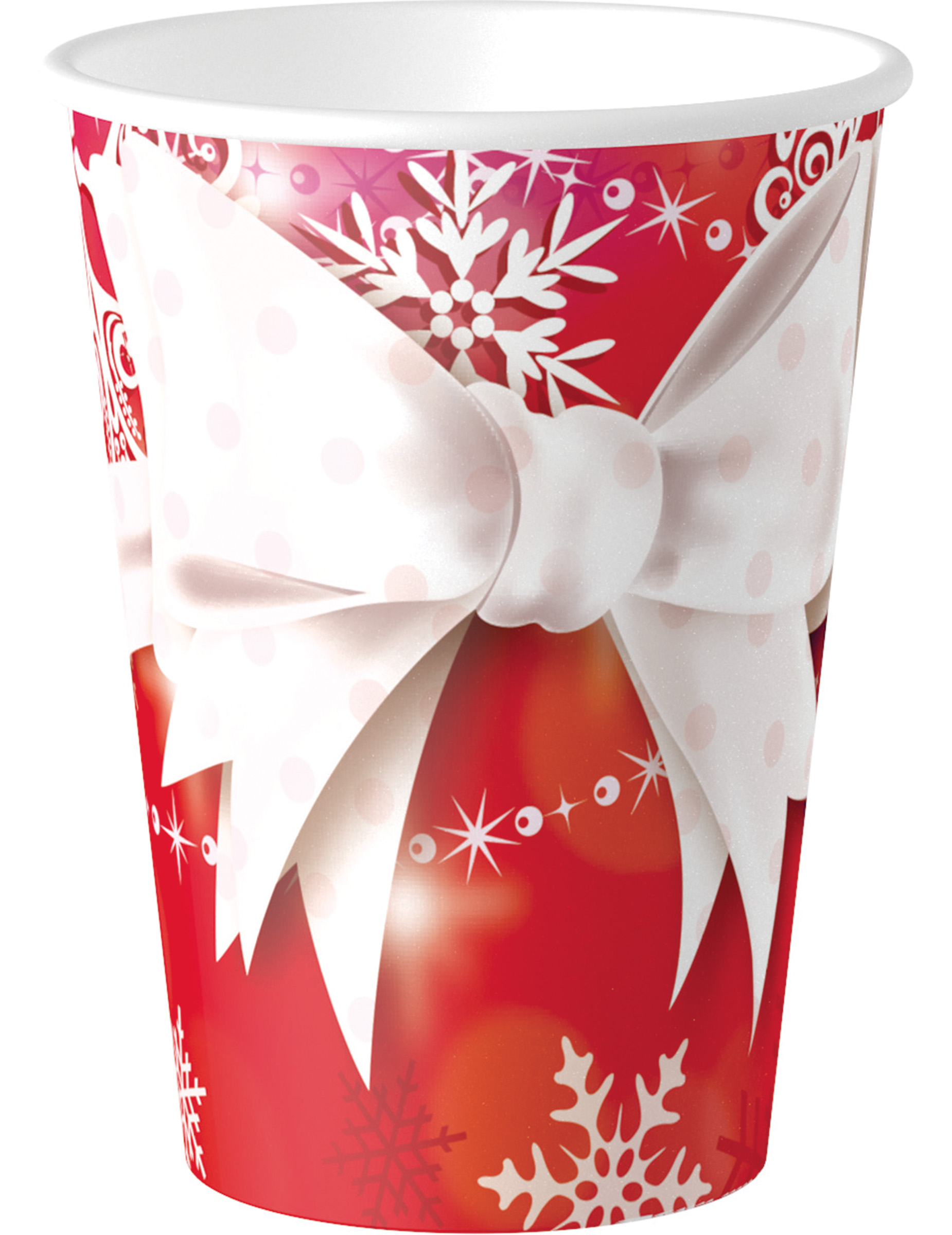 8 Gobelets en carton Noeud de noël 250 ml
