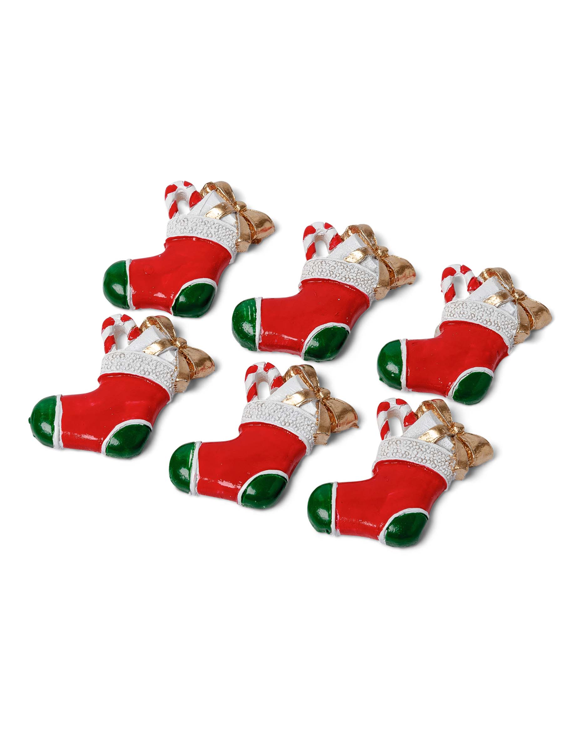 6 Bottes de noël 3cm adhésives