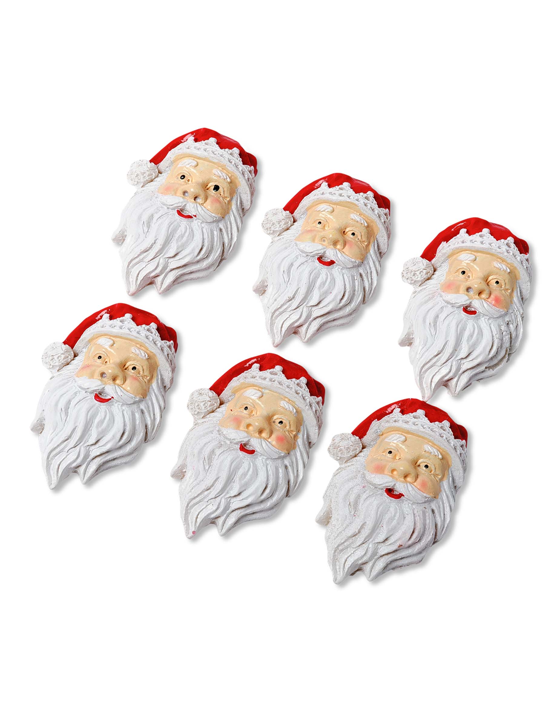 6 Mini Père Noël en résine 4 cm