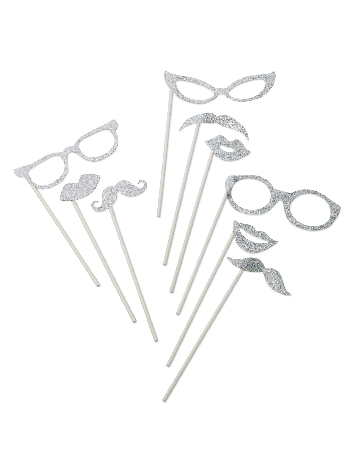 kit photobooth argent pailleté 9 pièces