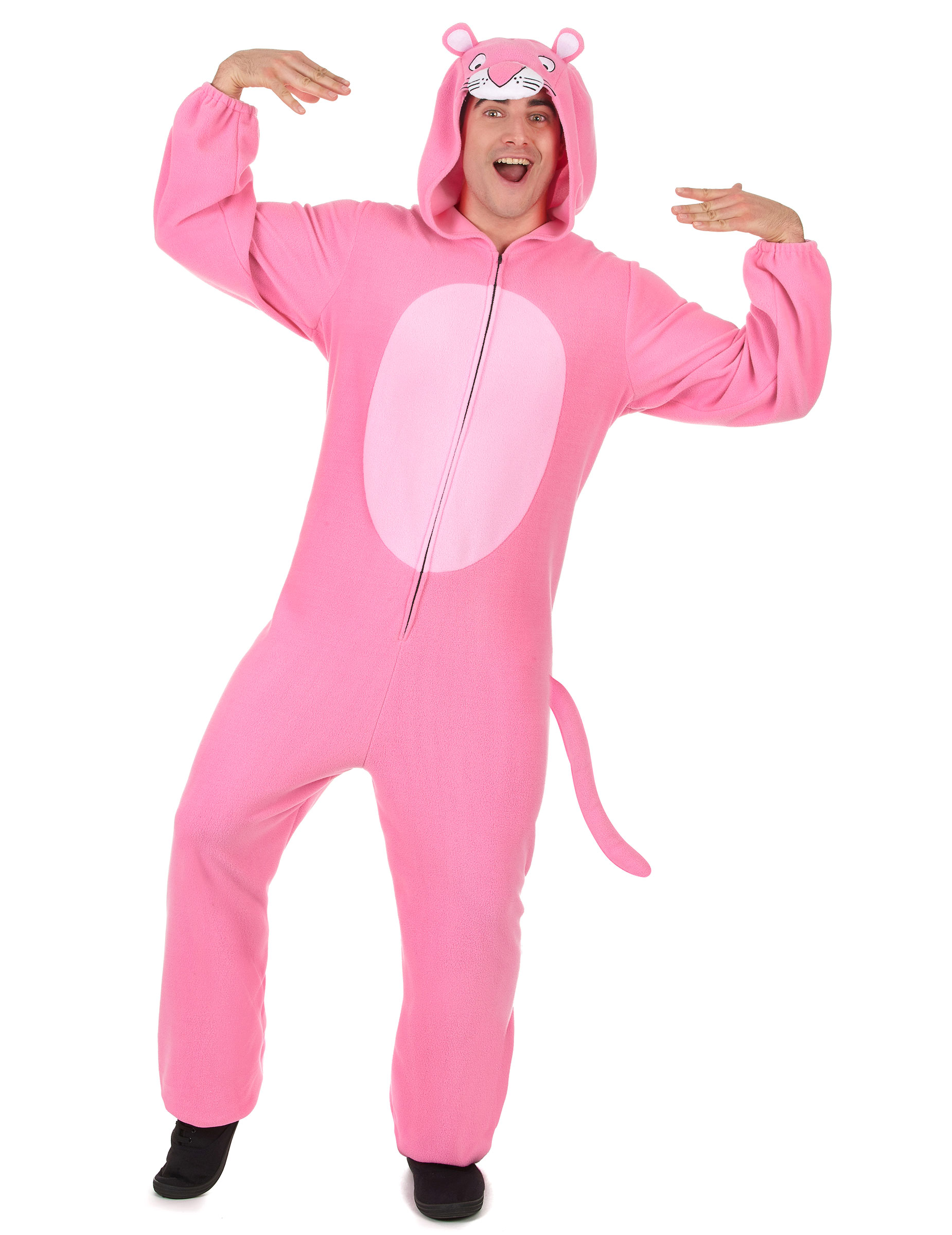 Combinaison à capuche panthère rose homme