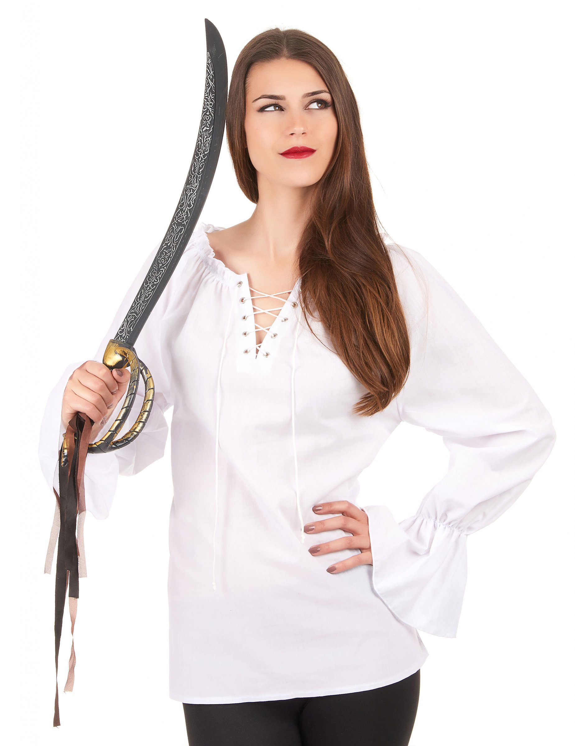 Chemise manches longues blanche femme
