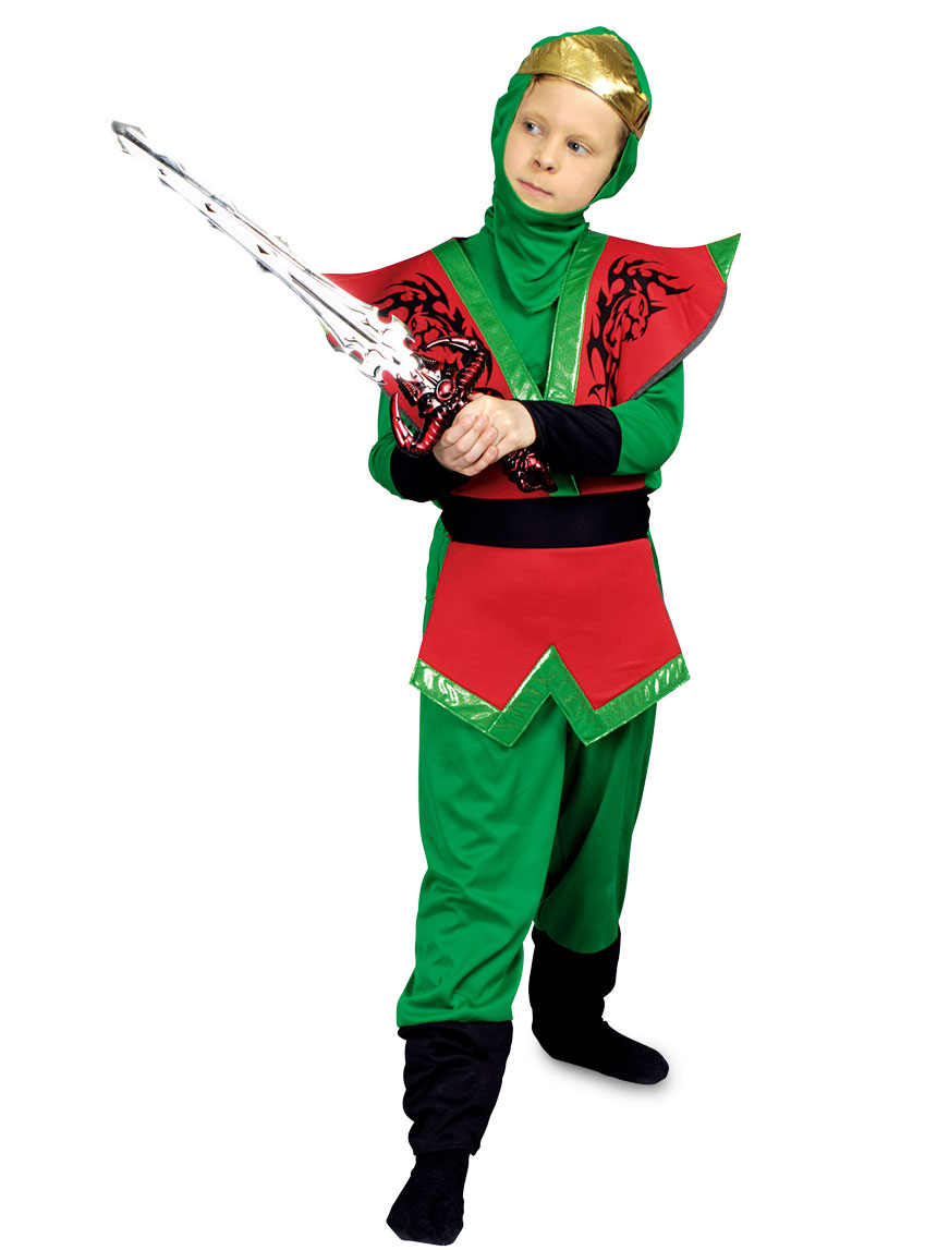 Déguisement ninja rouge et vert garçon