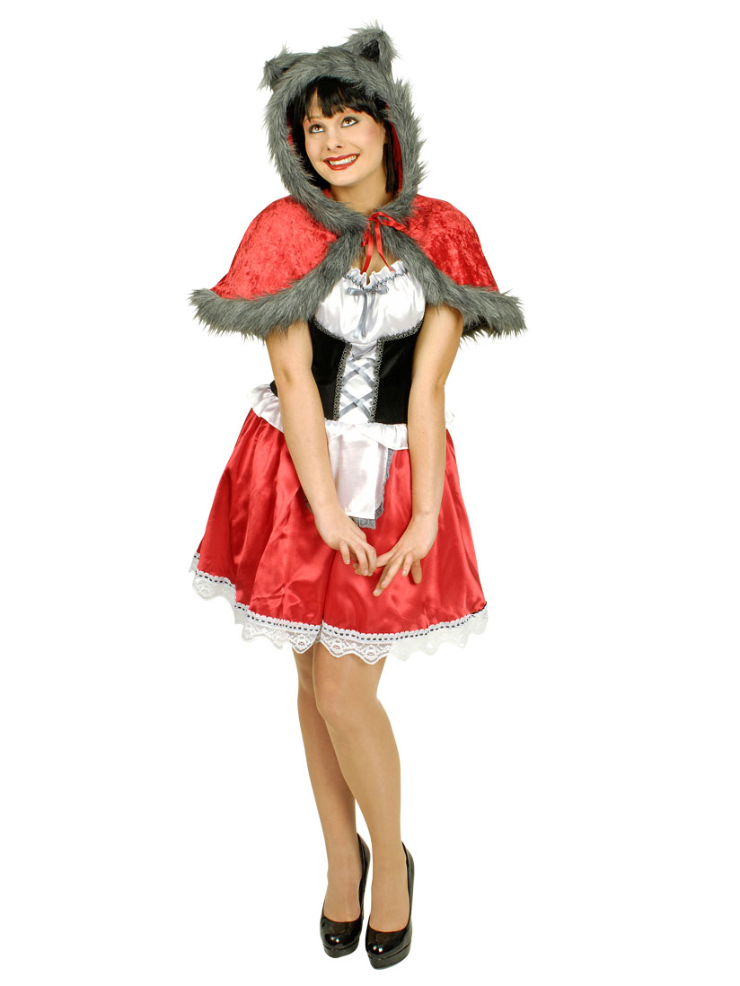 Déguisement chaperon rouge avec fourrure de loup femme