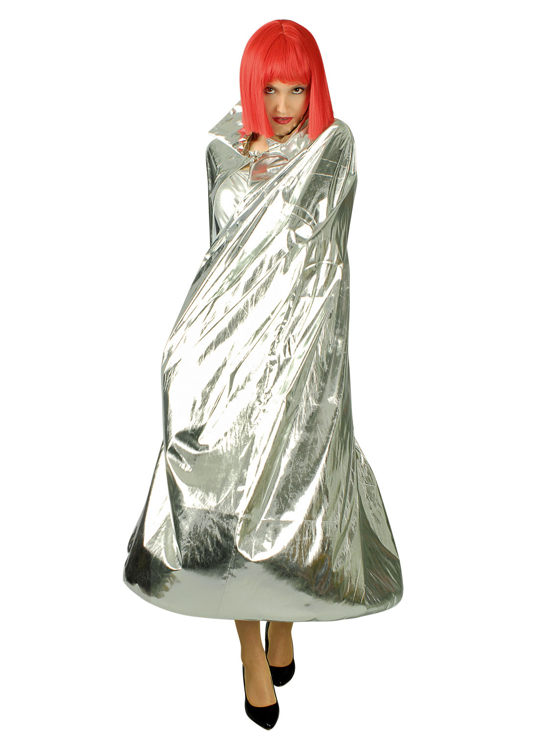 Cape avec col argent 135 cm adulte