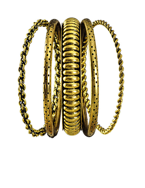5 bracelets dorés