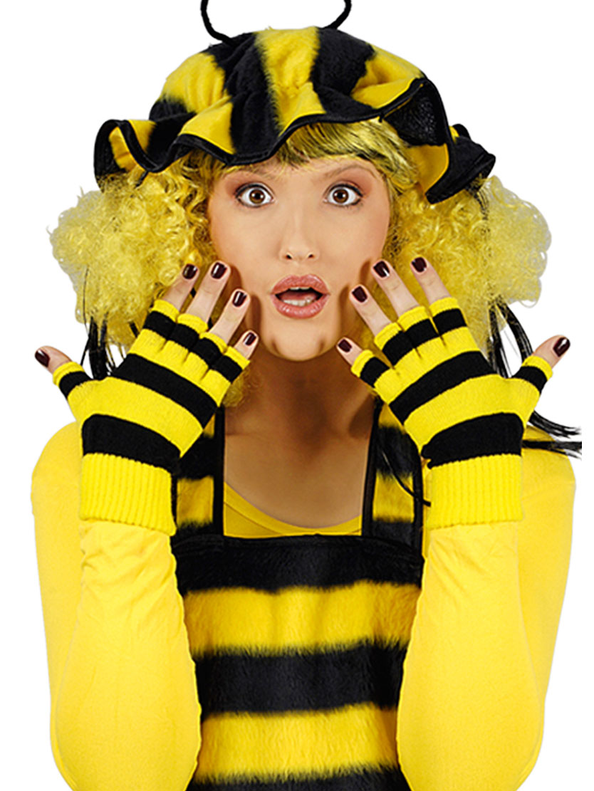 Mitaines courtes abeilles femme