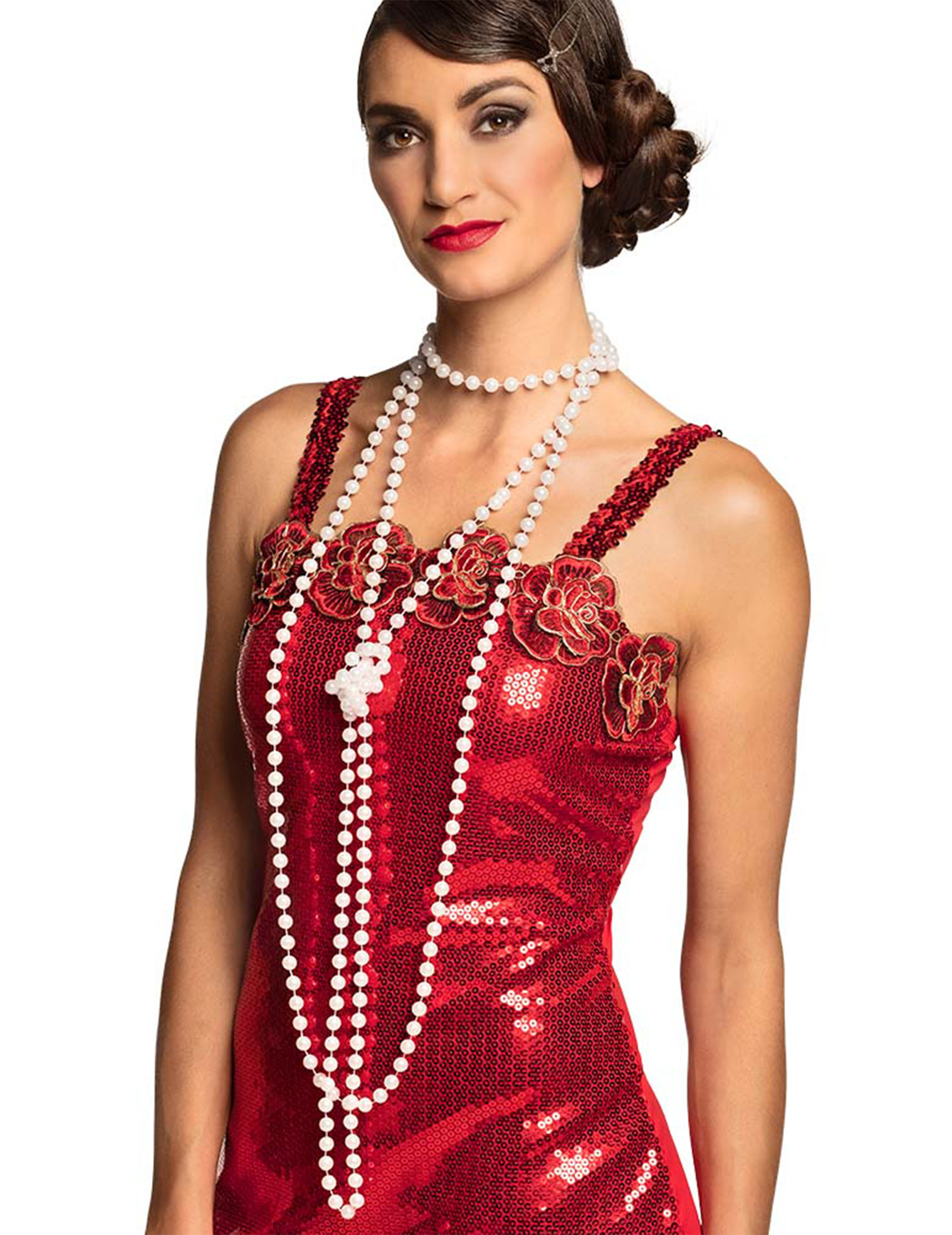 2 Colliers perles blanches femme