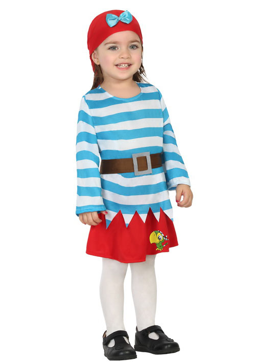 Déguisement moussaillon pirate rayé bébé