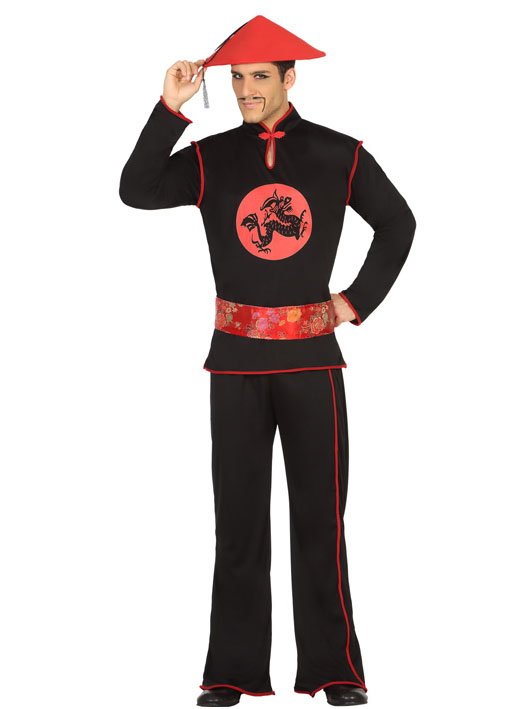 Déguisement chinois noir homme