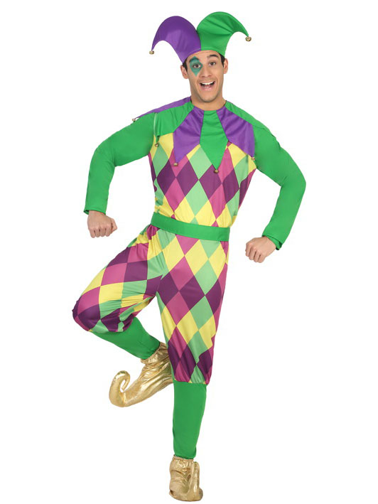 Déguisement arlequin violet homme