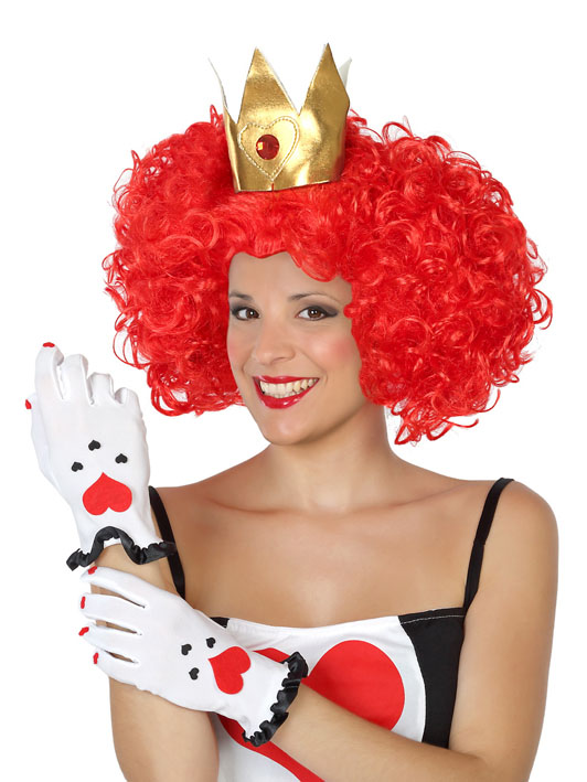 Gants courts reine de coeur blanc femme
