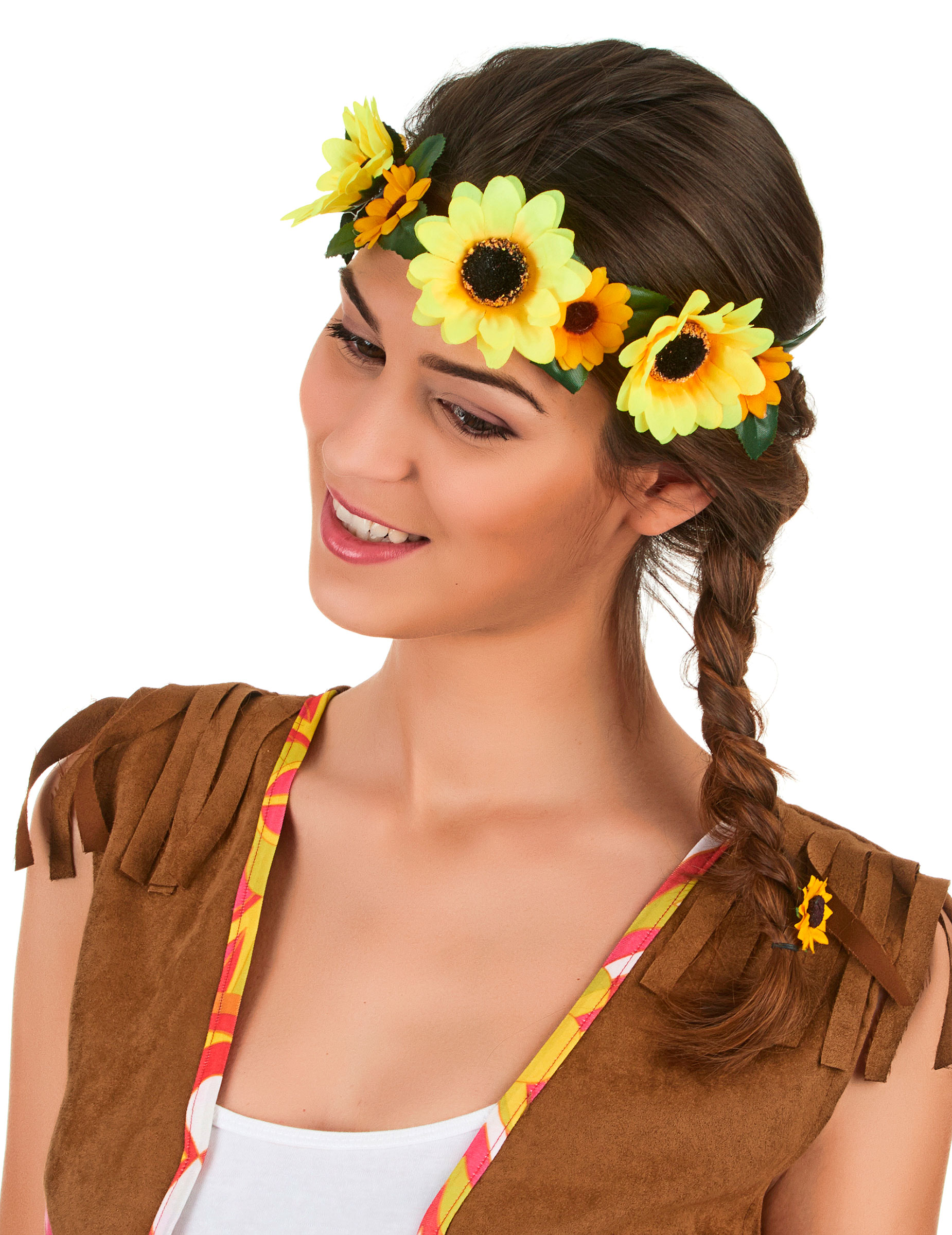 Couronne de fleurs tournesol adulte