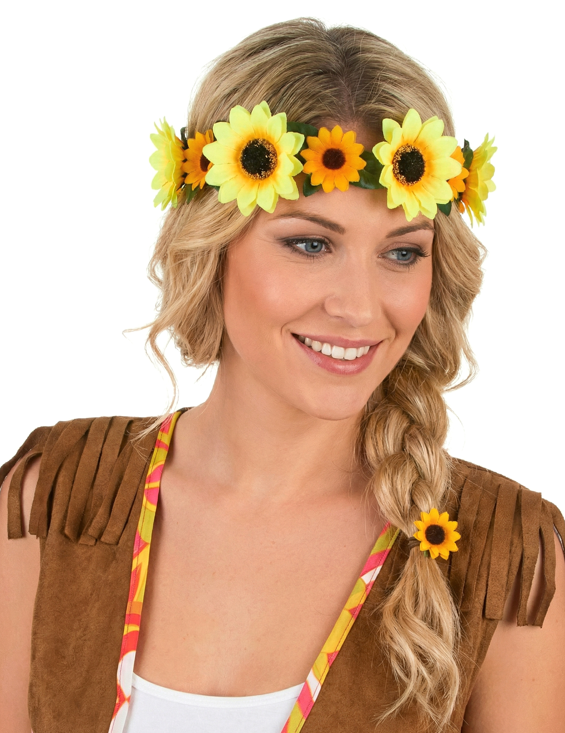 Couronne de fleurs tournesol adulte