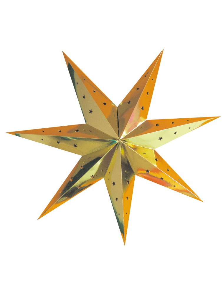Lanterne étoile or 70 cm