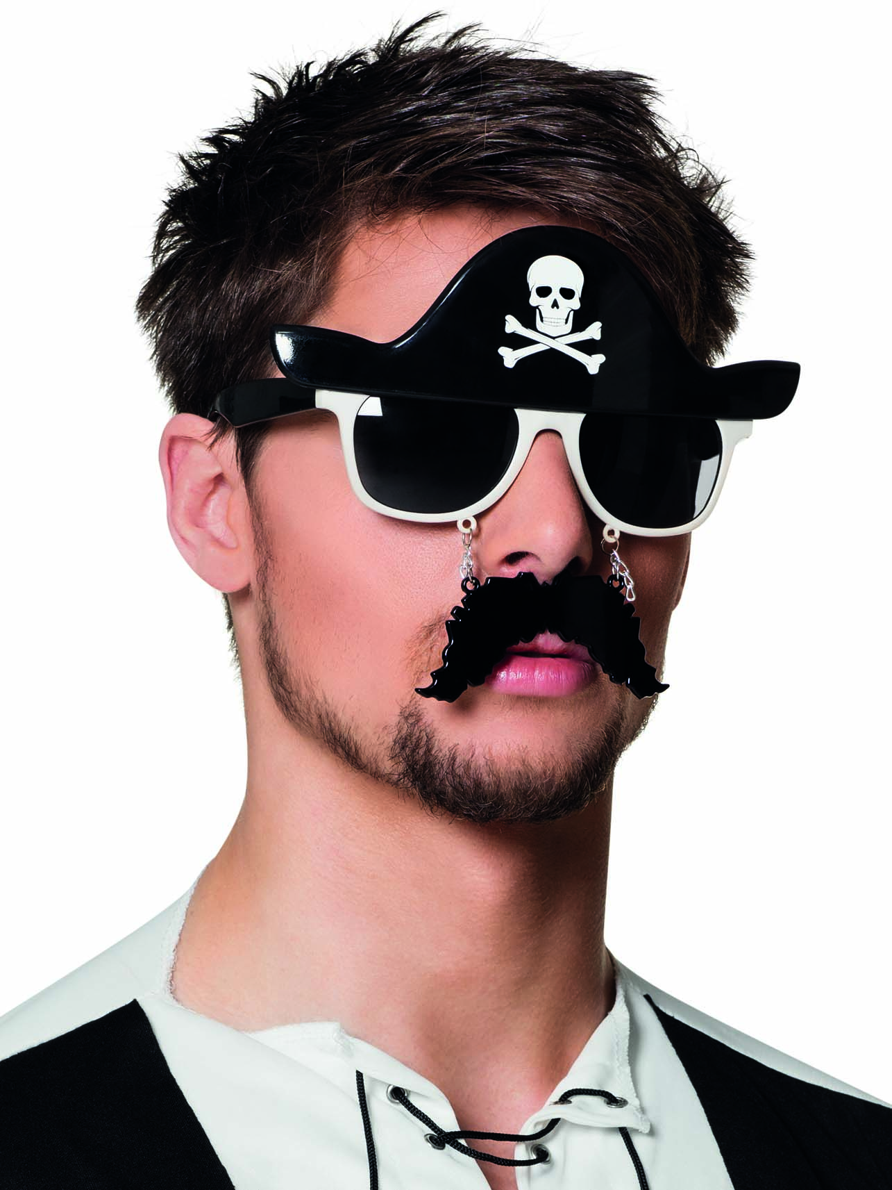 Lunettes avec moustaches pirate adulte