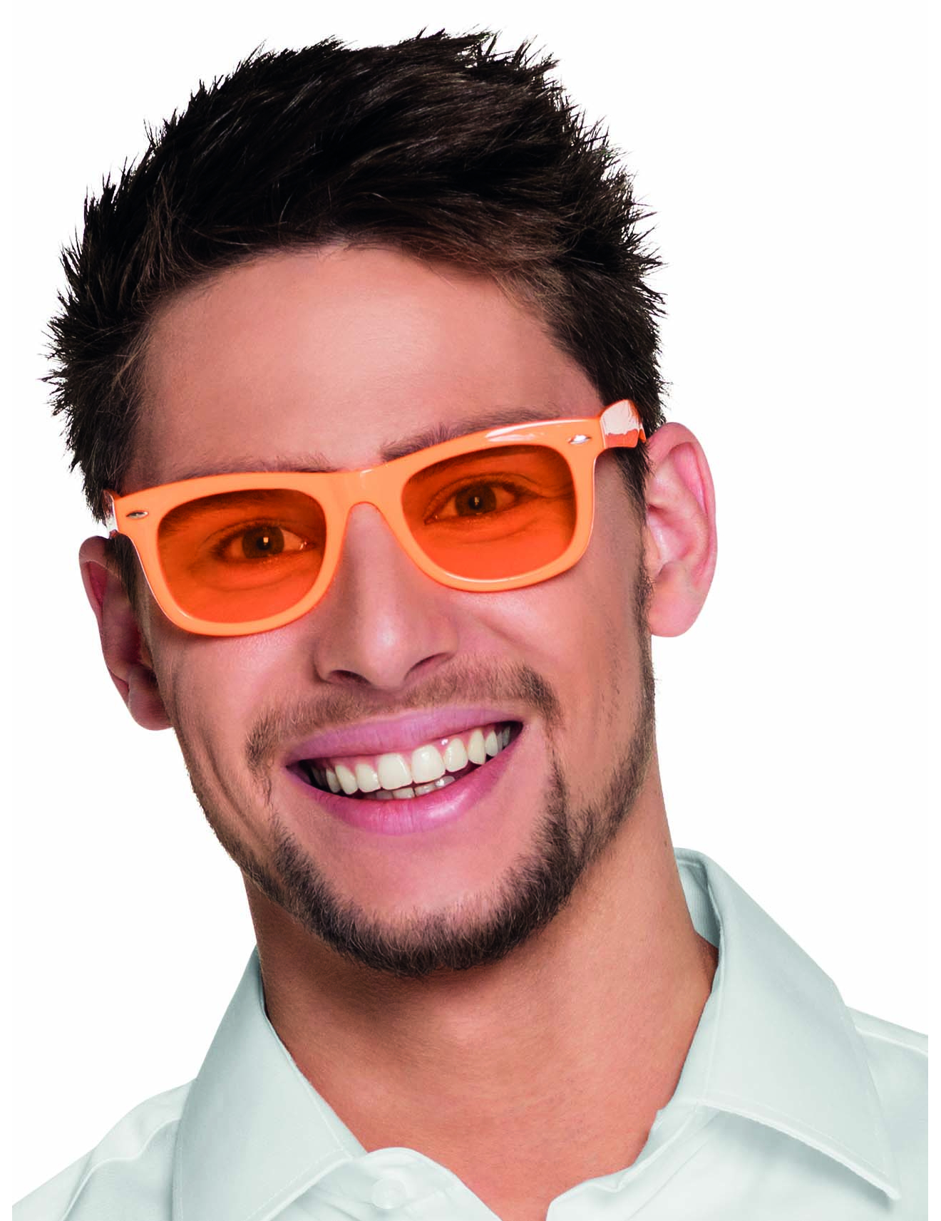 Lunettes orange fluo 80's adulte