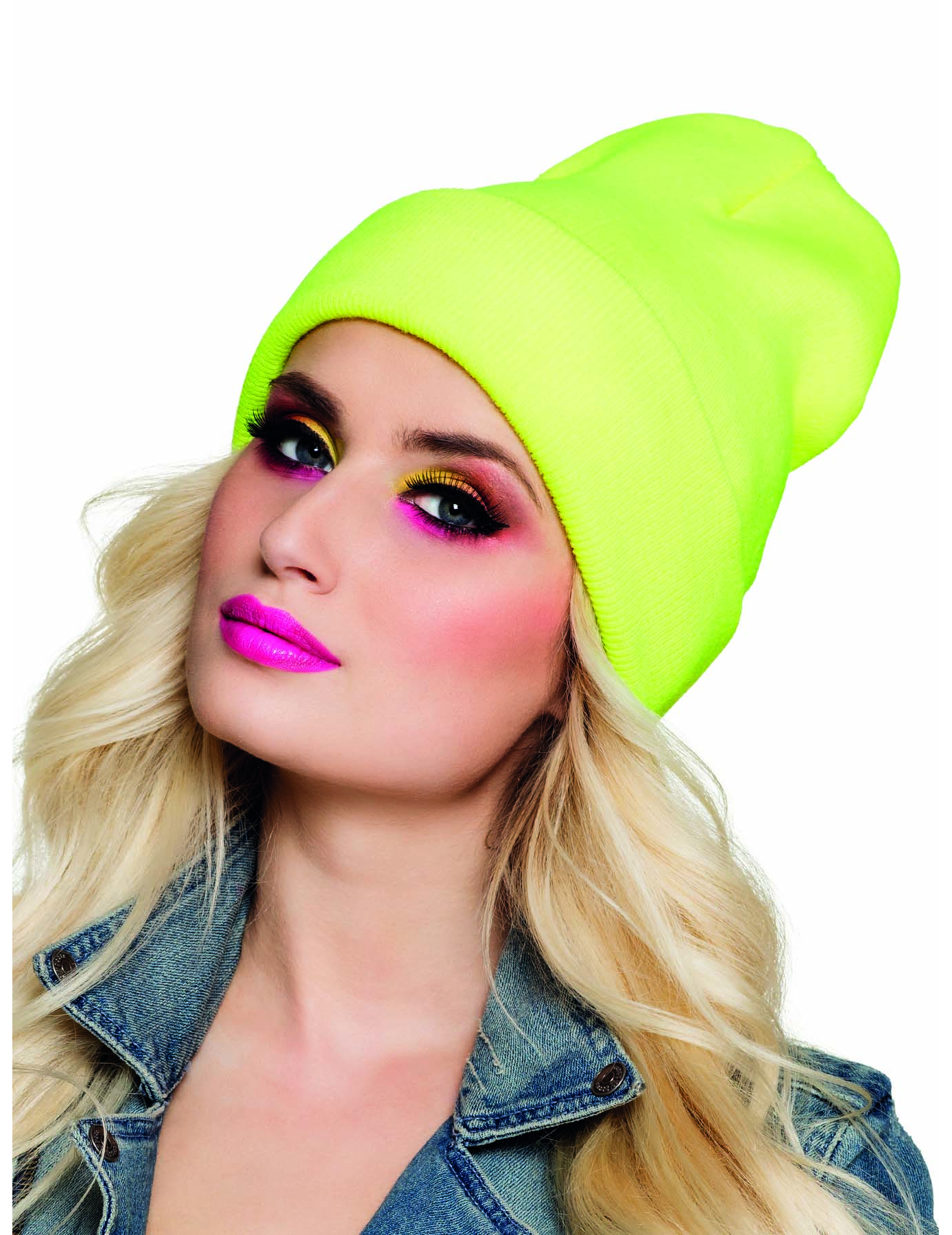 Bonnet jaune fluo 90's adulte
