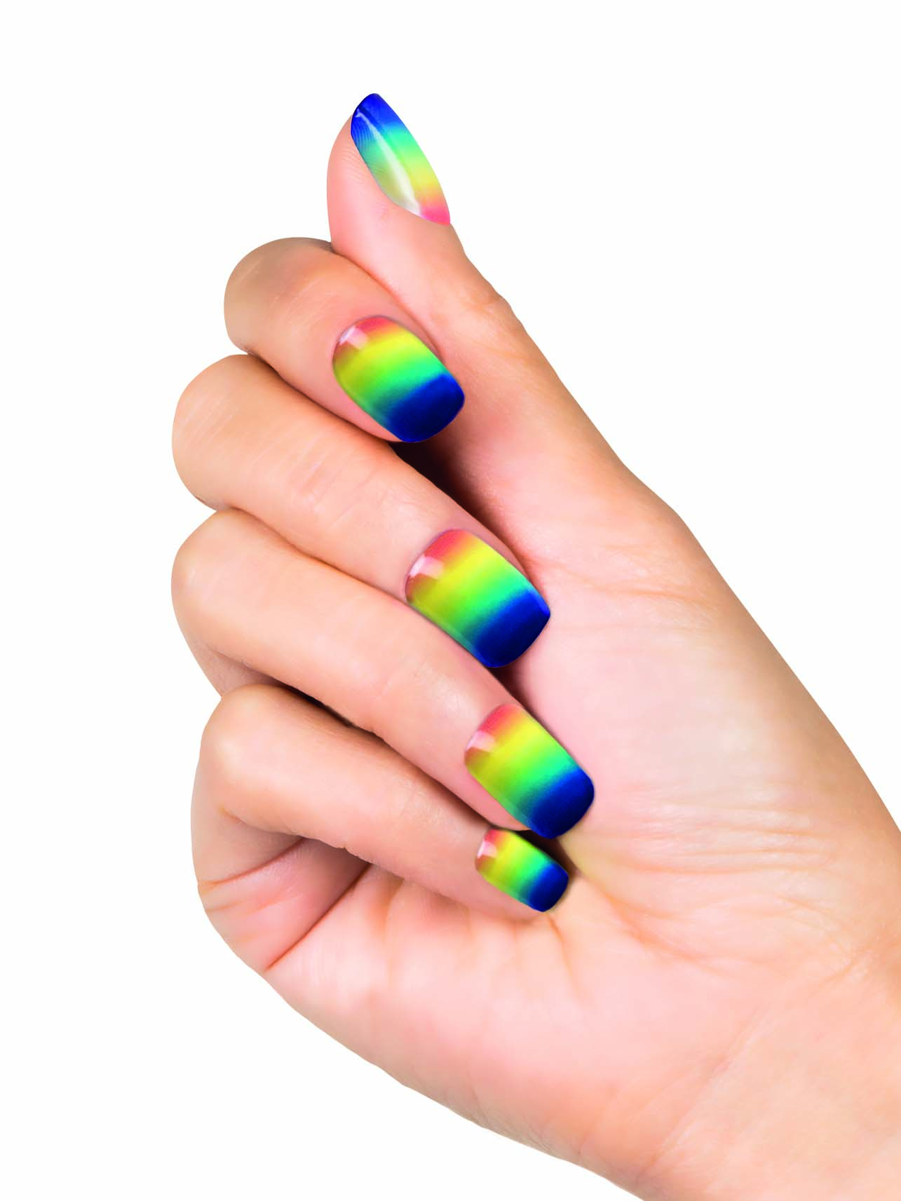 Faux ongles adhésifs arc-en-ciel femme