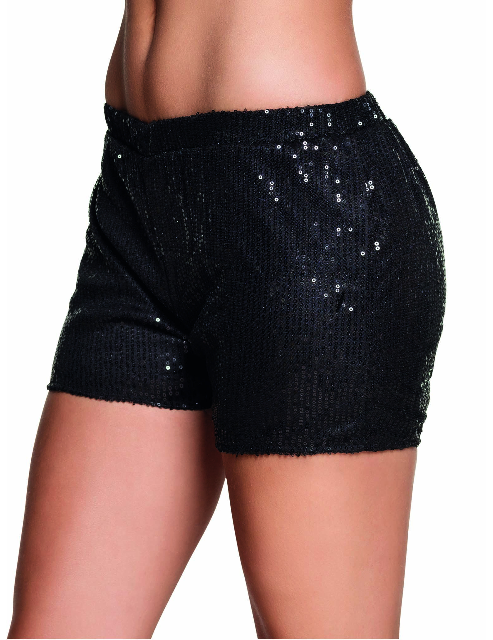 Shorty à sequins noir femme