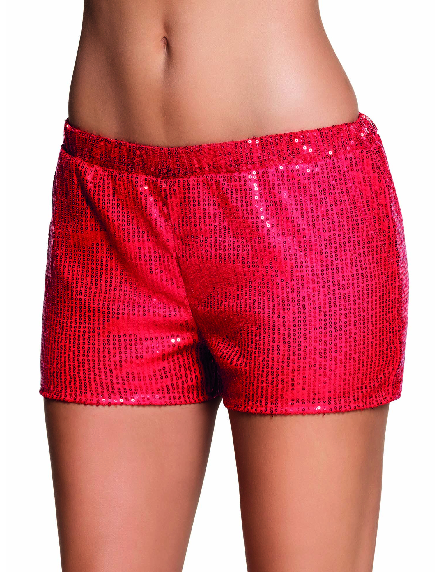 Shorty à sequins rouge femme
