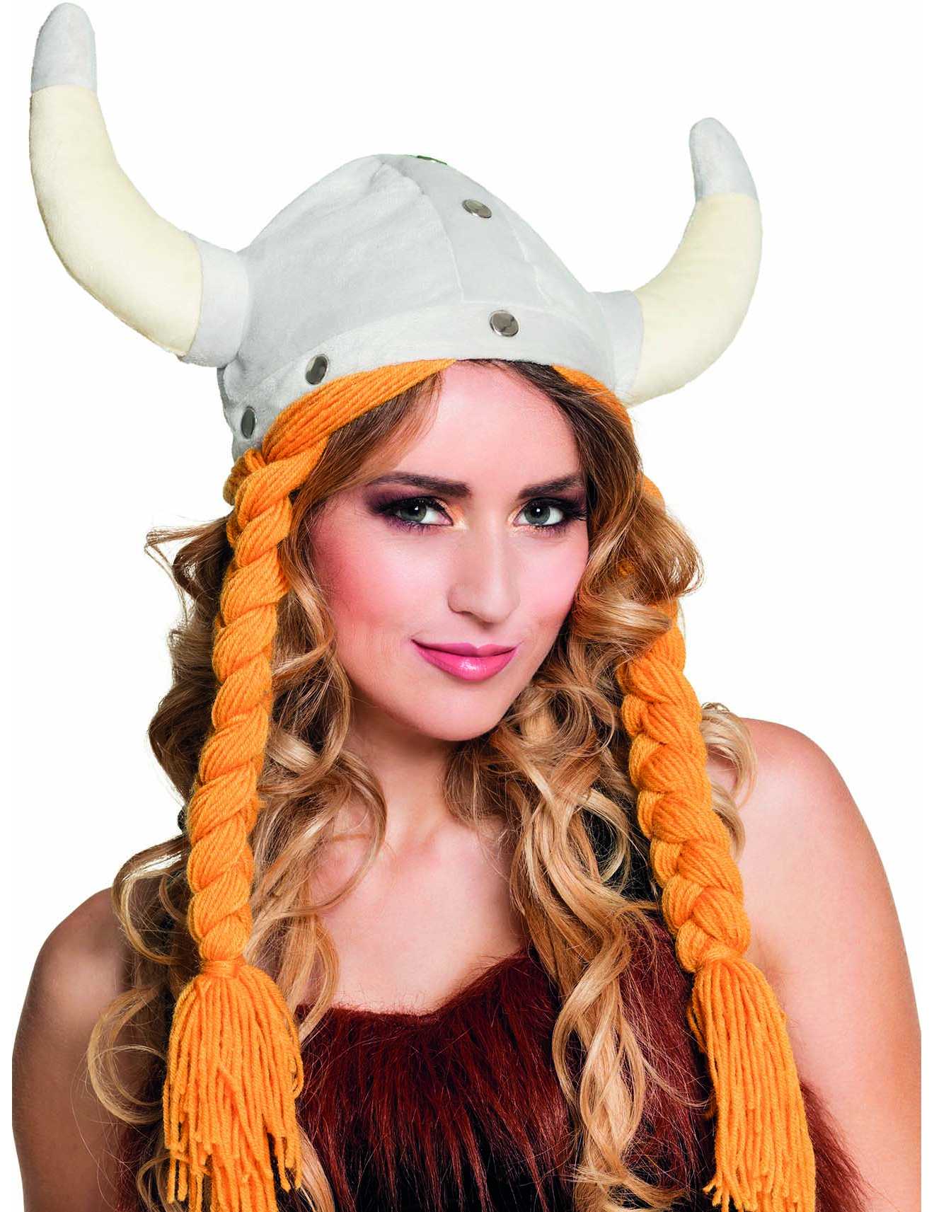 Chapeau viking avec tresses adulte