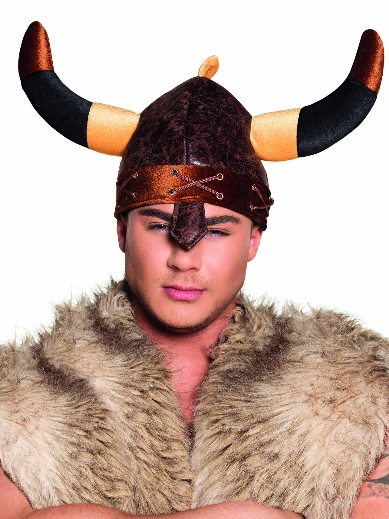 Casque viking marron adulte