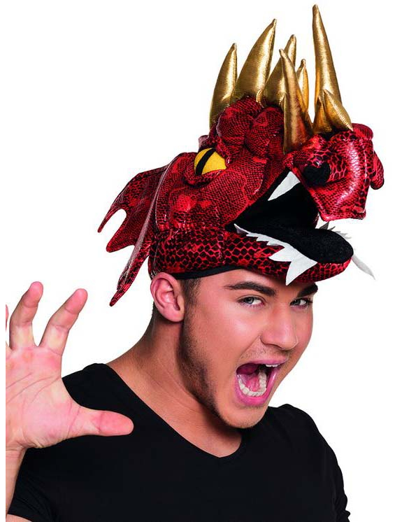 Chapeau dragon chinois rouge adulte