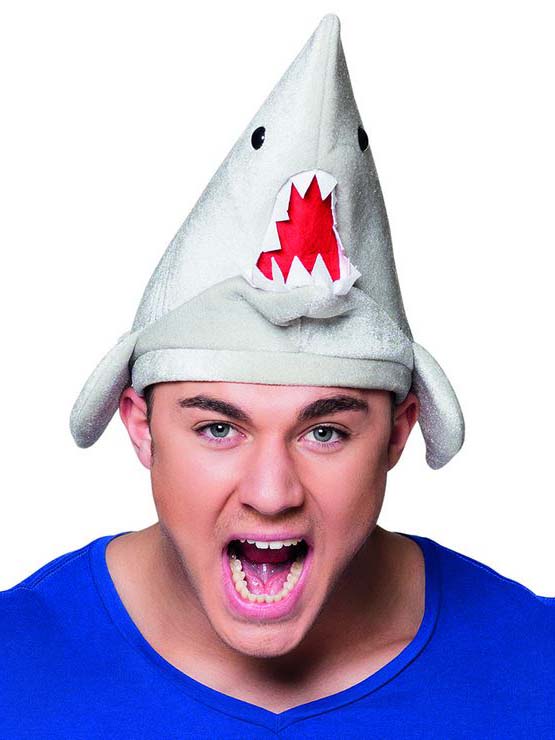 Chapeau requin en peluche adulte