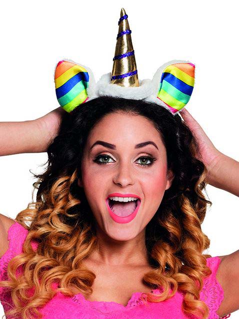 Serre tête licorne arc-en-ciel adulte