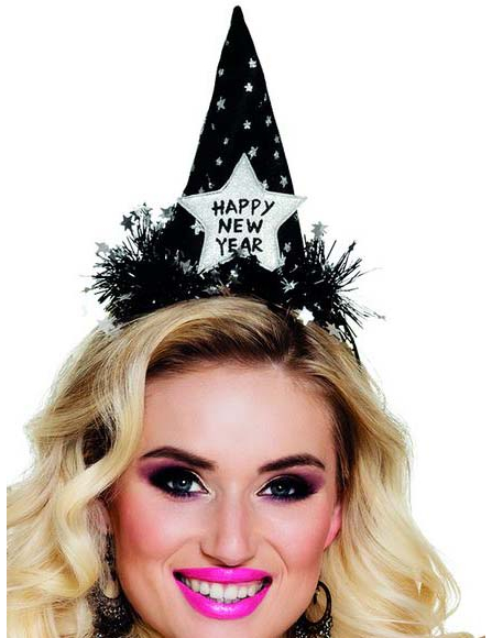 Chapeau Happy new year noir adulte