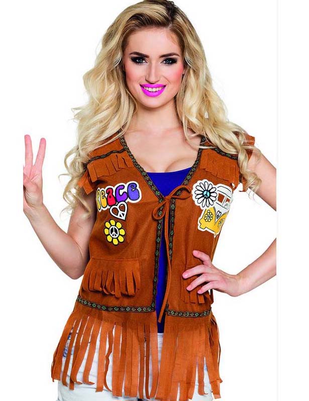 Gilet hippie à frange femme