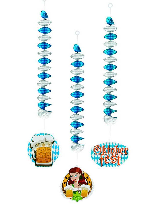 3 Décorations à suspendre 60 cm fête de la bière