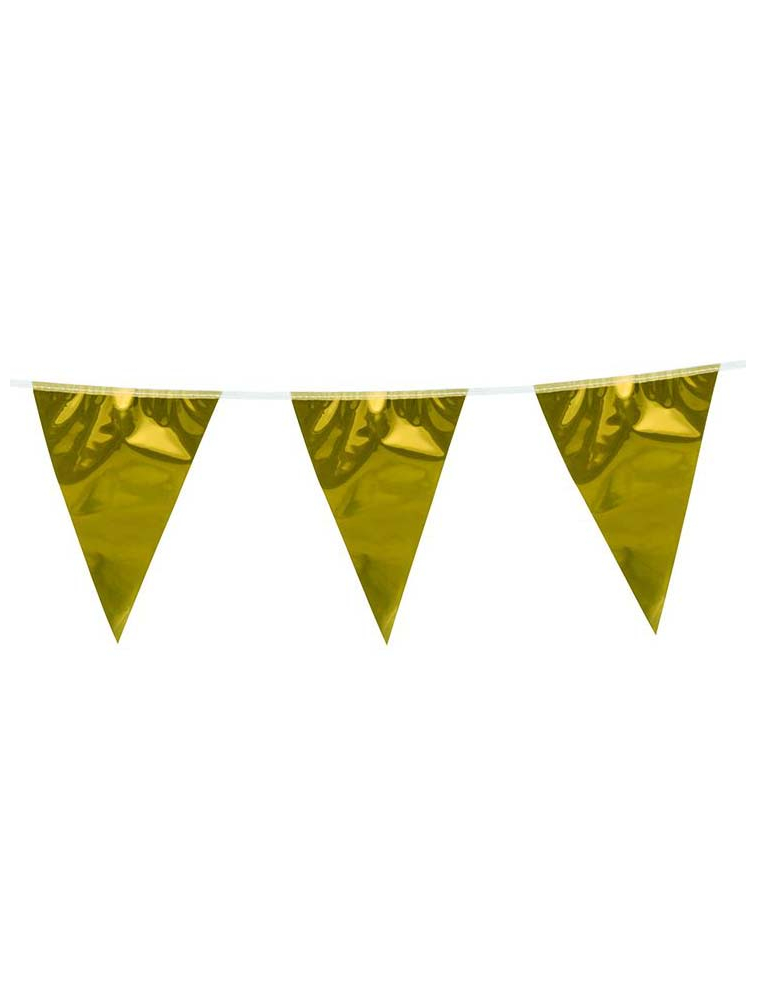 Guirlandes à fanions dorés 10 m