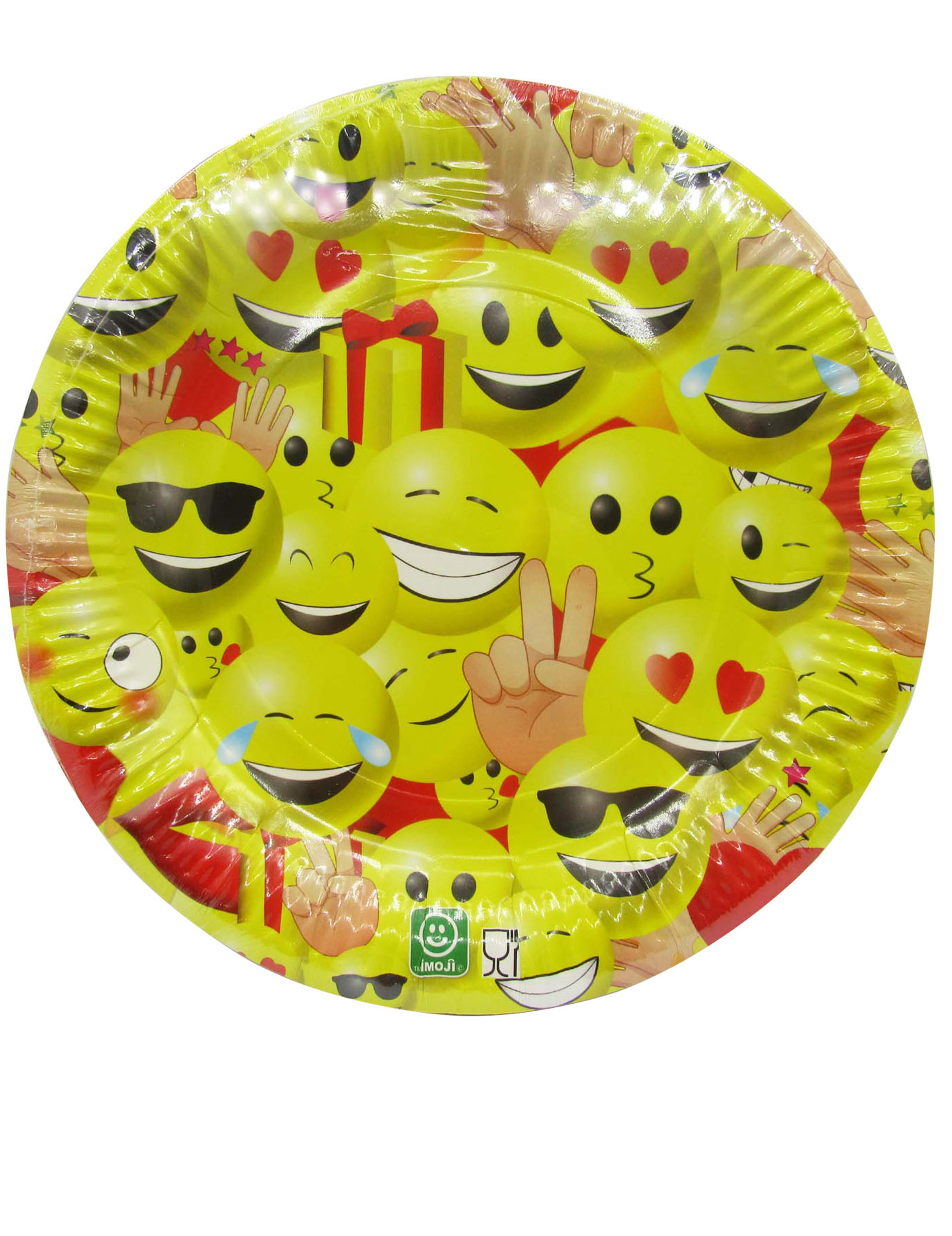 10 Assiettes en carton 23 cm Emoji