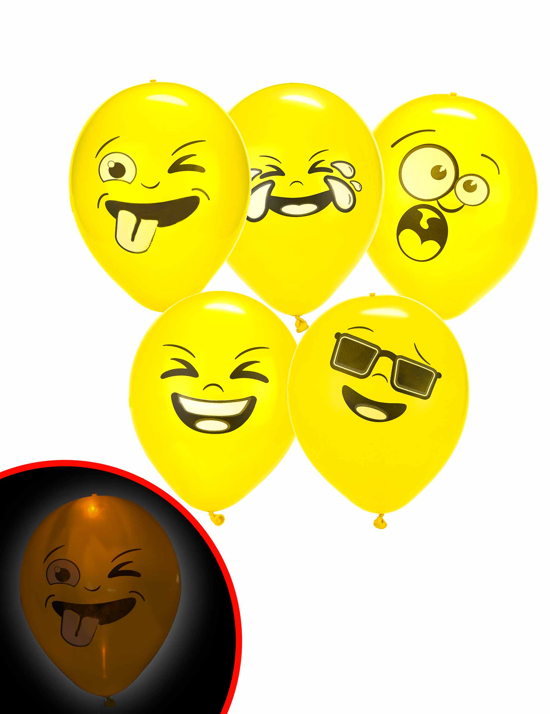 5 Ballons LED Illooms ® Imoji
