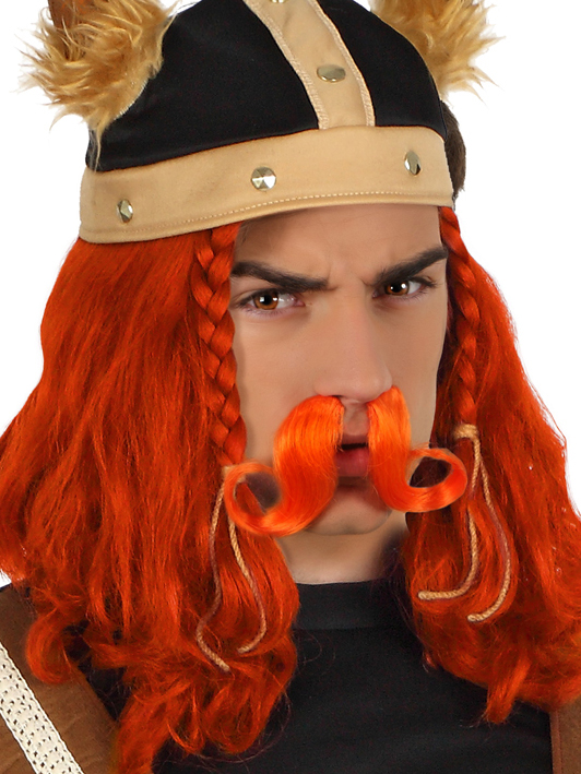 Moustache viking orange adulte