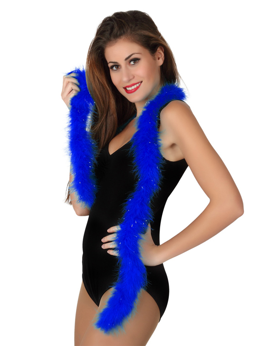 Marabou bleu foncé 185 cm