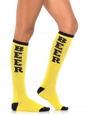 Chaussettes longues jaunes adulte Fête de la bière