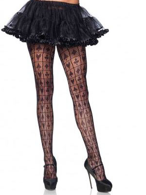 Collants résilles noirs jeu de cartes femme