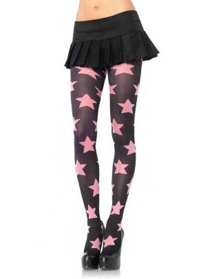 Collants étoiles roses femme