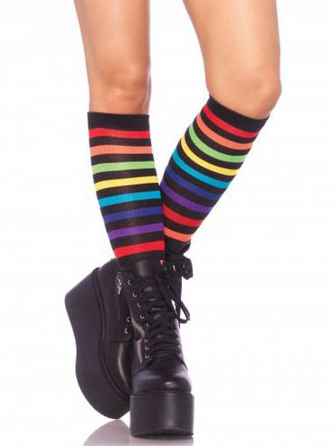 Chaussettes longues arc-en-ciel femme