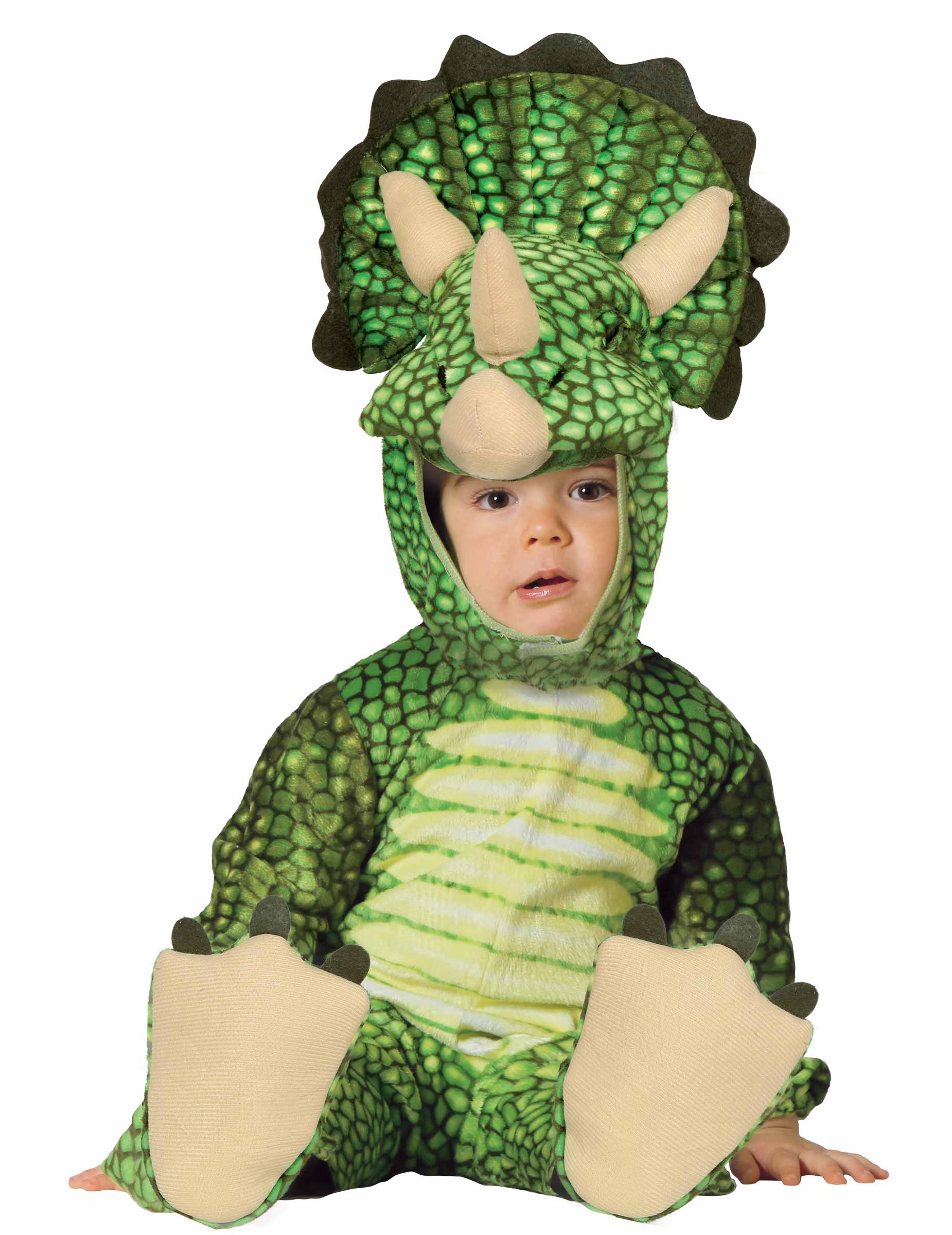 Déguisement triceratops vert bébé