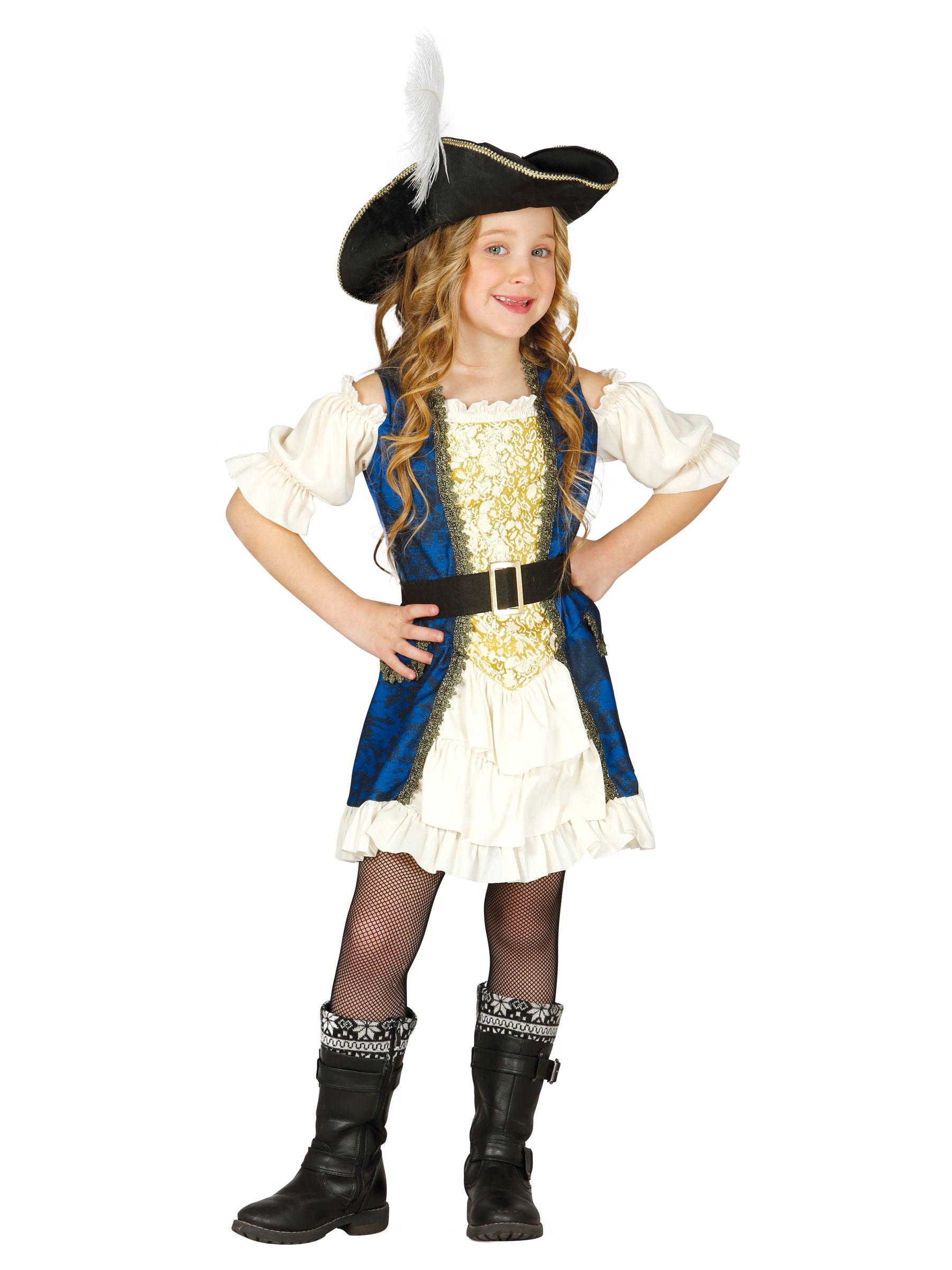 Déguisement capitaine pirate bleue fille