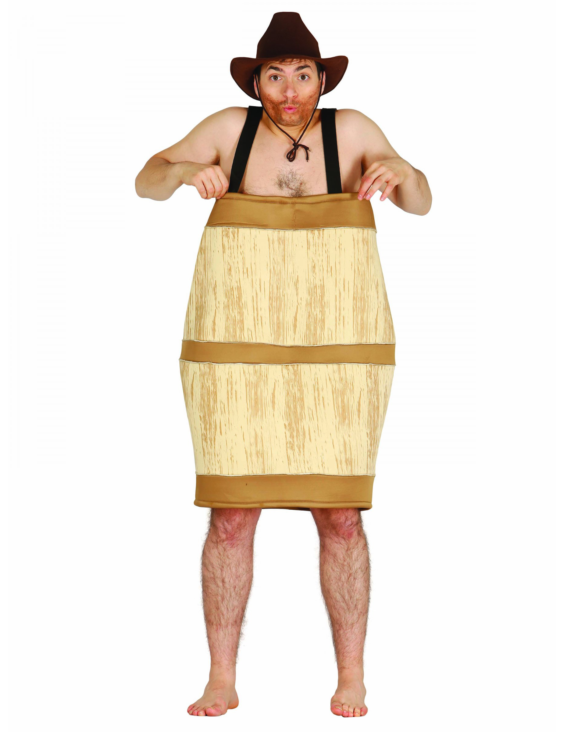 Déguisement baril en bois adulte